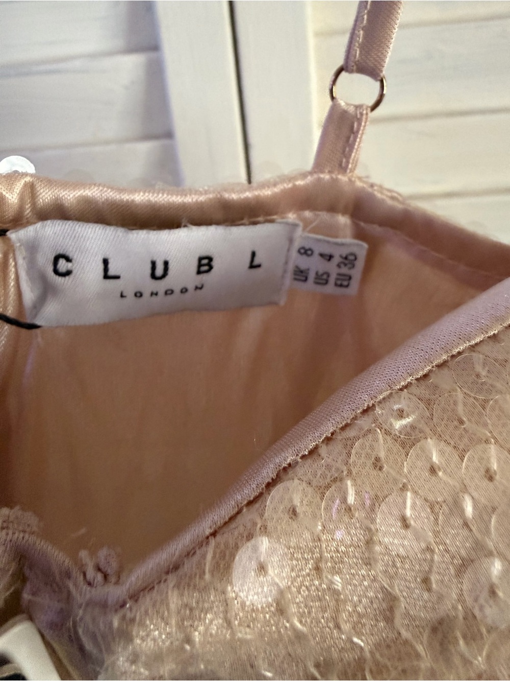Club L London Iridescent Sequin Mini Dress in Gold - Picture 4 of 5